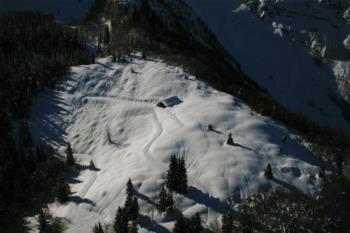 Malga with snow 