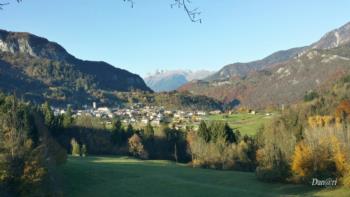 View from Raveo, in the background there are Monte Coglians and Crostis 